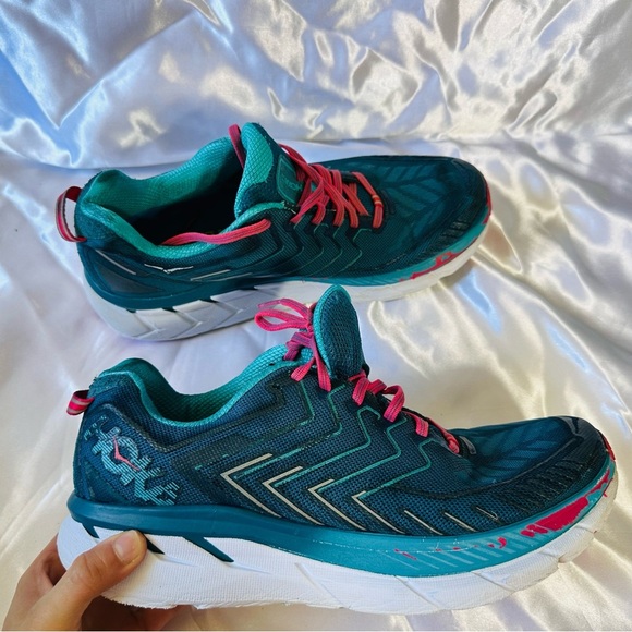 Hoka One One Clifton 4 Women's SZ 11 Running Shoes 1016724 Blue Coral Ceramic - Picture 6 of 10